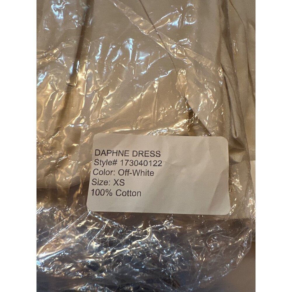 NWT Harshman Daphne Ruffle Cuff Cotton Poplin Dress In Off-White - XS - Picture 8 of 12